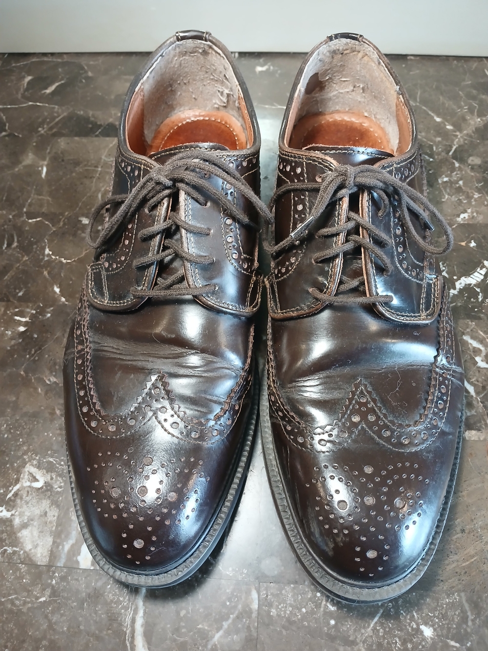 Stafford Brown Leather Wingtip Oxfords